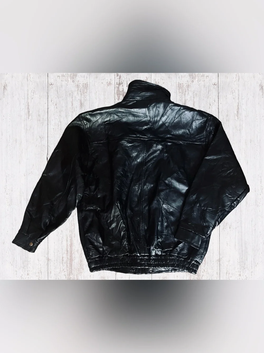 EUC Vintage Men’s Flight Path Leather Jacket Large Black Bomber/Biker